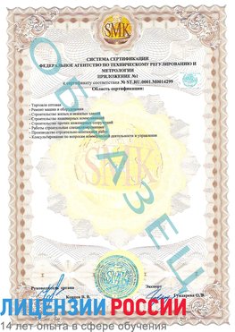 Образец сертификата соответствия (приложение) Румянцево Сертификат ISO 14001